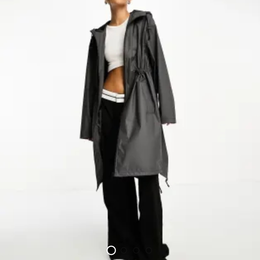 ASOS Black Hooded Longline Jacket